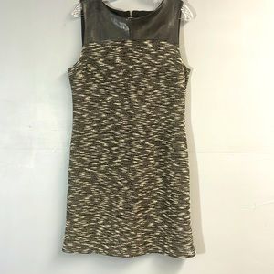 Size L Cynthia Crowley leather/knit dress